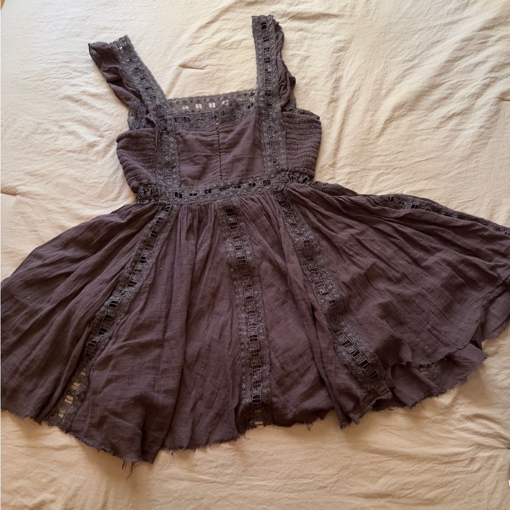 FP ONE black lace trim dress